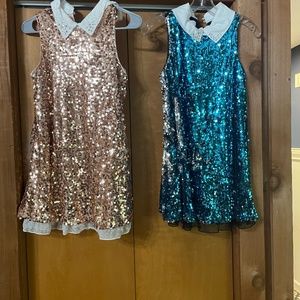 2 sequined dresses girls size 12